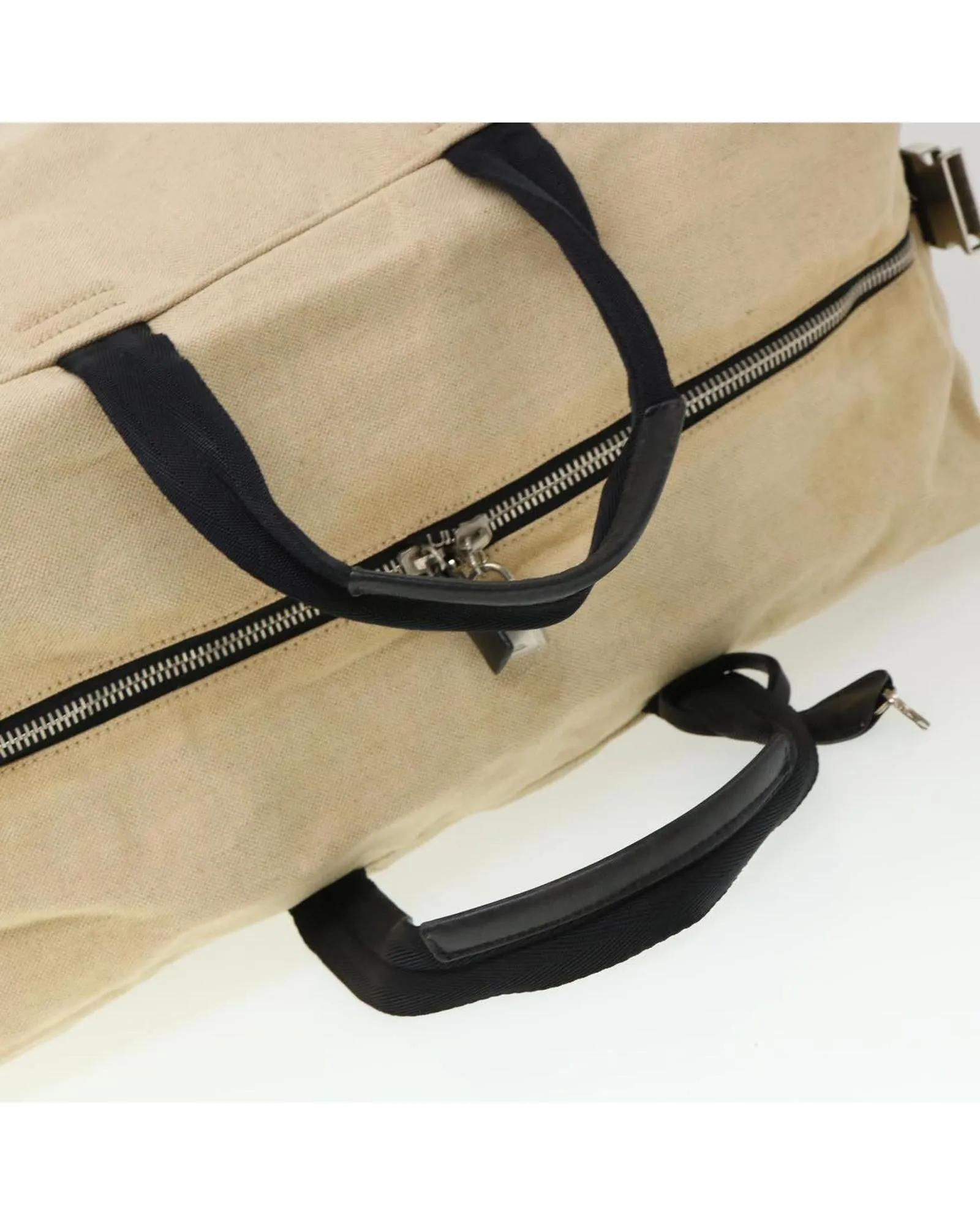 Beige Canvas PRADA Boston Bag 2way - Auth ar9161