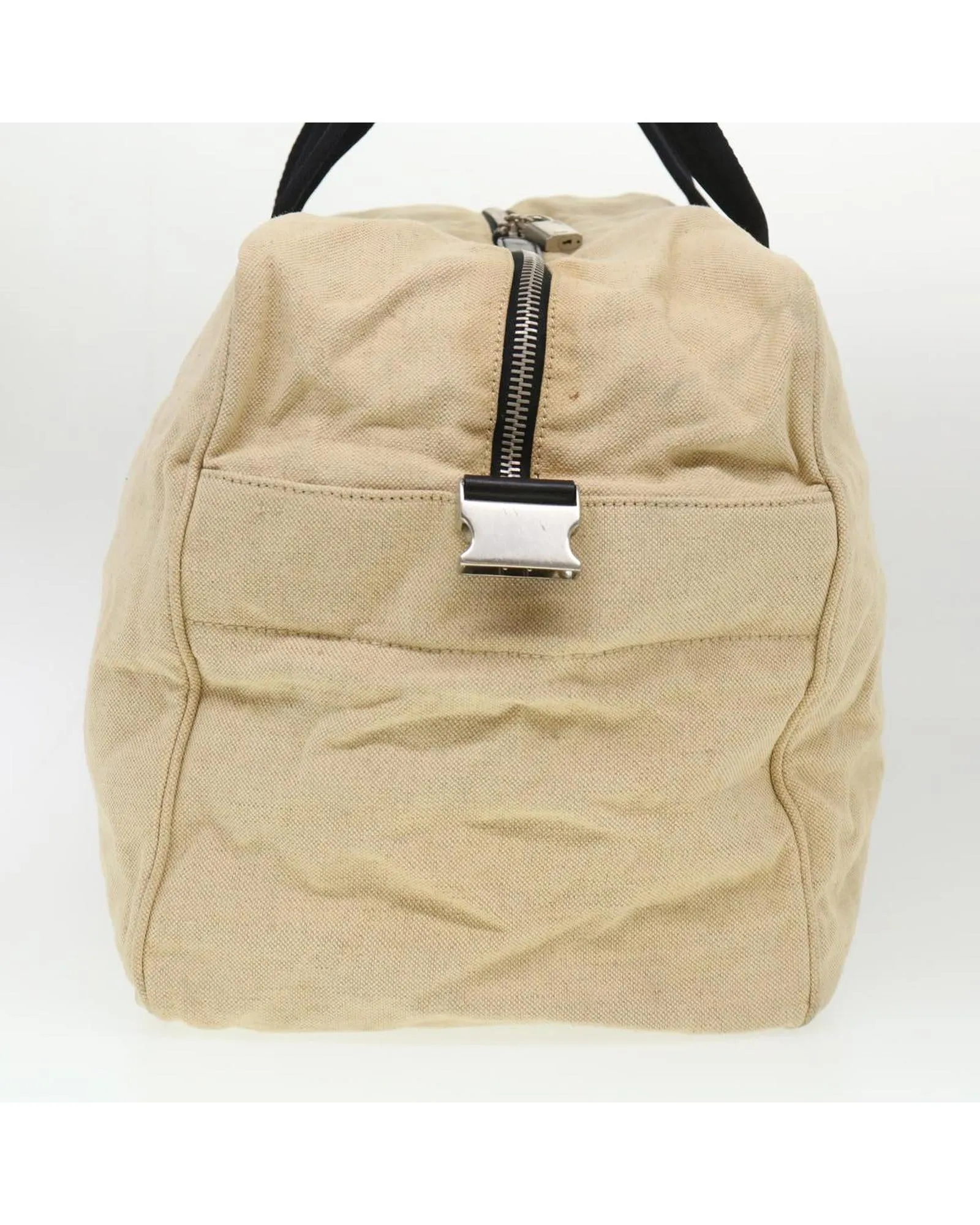 Beige Canvas PRADA Boston Bag 2way - Auth ar9161