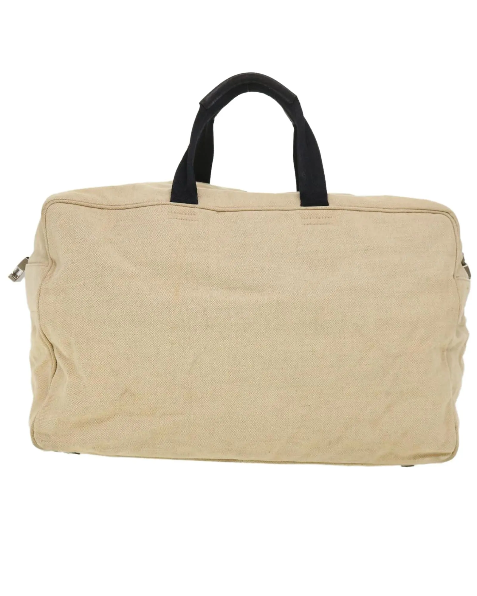 Beige Canvas PRADA Boston Bag 2way - Auth ar9161