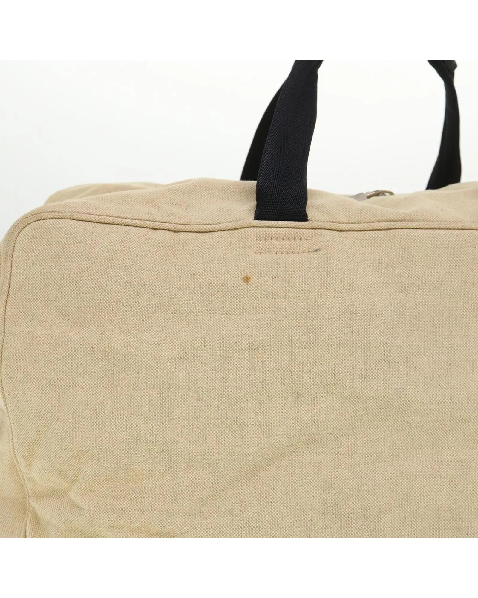 Beige Canvas PRADA Boston Bag 2way - Auth ar9161