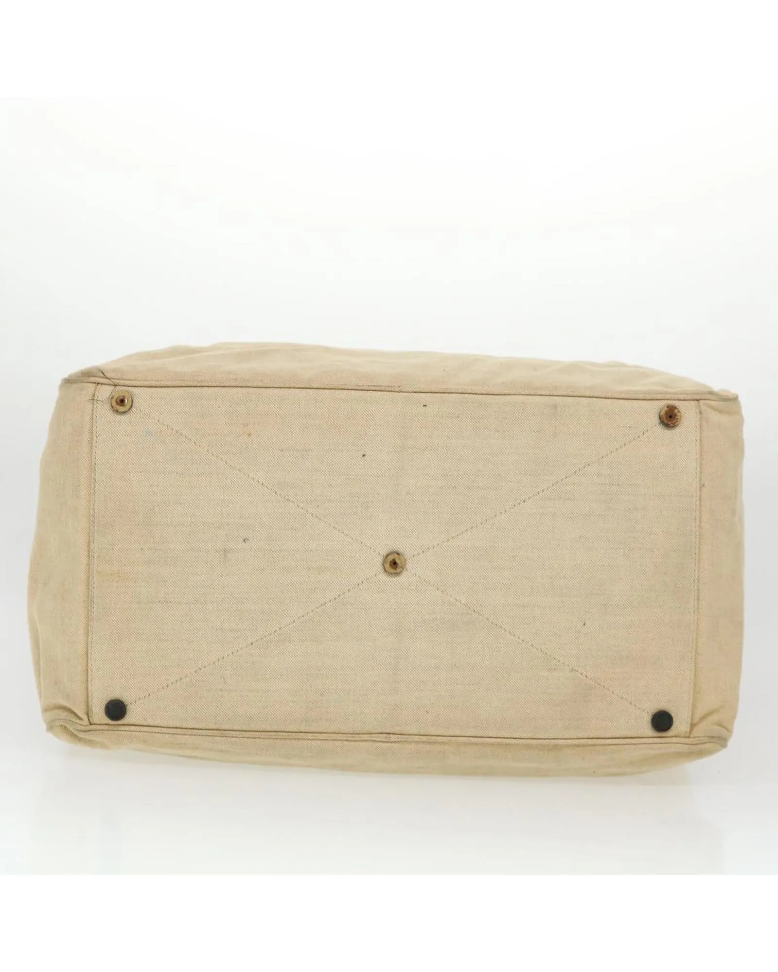 Beige Canvas PRADA Boston Bag 2way - Auth ar9161