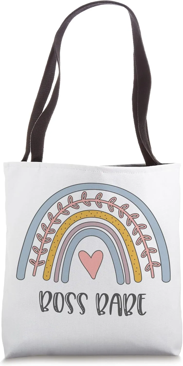 Boho Rainbow Bohemian Rainbow Women Boss Babe Tote Bag
