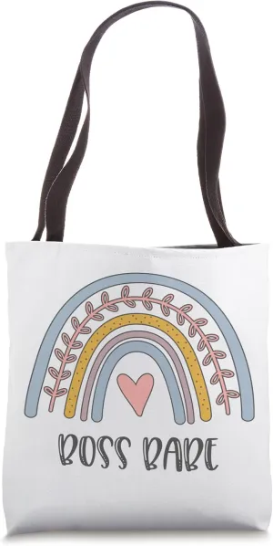 Boho Rainbow Bohemian Rainbow Women Boss Babe Tote Bag