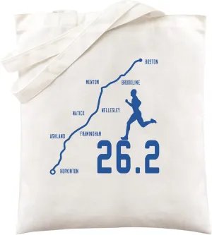 Canvas Shoulder Tote Bag for Men Women - Boston Marathon Route Map Graphic Bag Unisex Reusable Grocery Bags