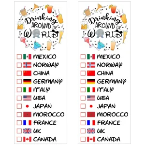 Drinking Around The World - Pack Of 2 Temporary Tattoo