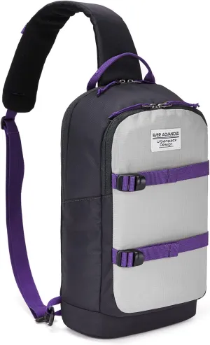EVER ADVANCED Crossbody Sling Bag for Men Women Shoulder Bag, Small One Strap Backpack Lightweight Chest Bags for Travel, Hiking, Dog Walking, Cycling, Capacity 7L, Grey