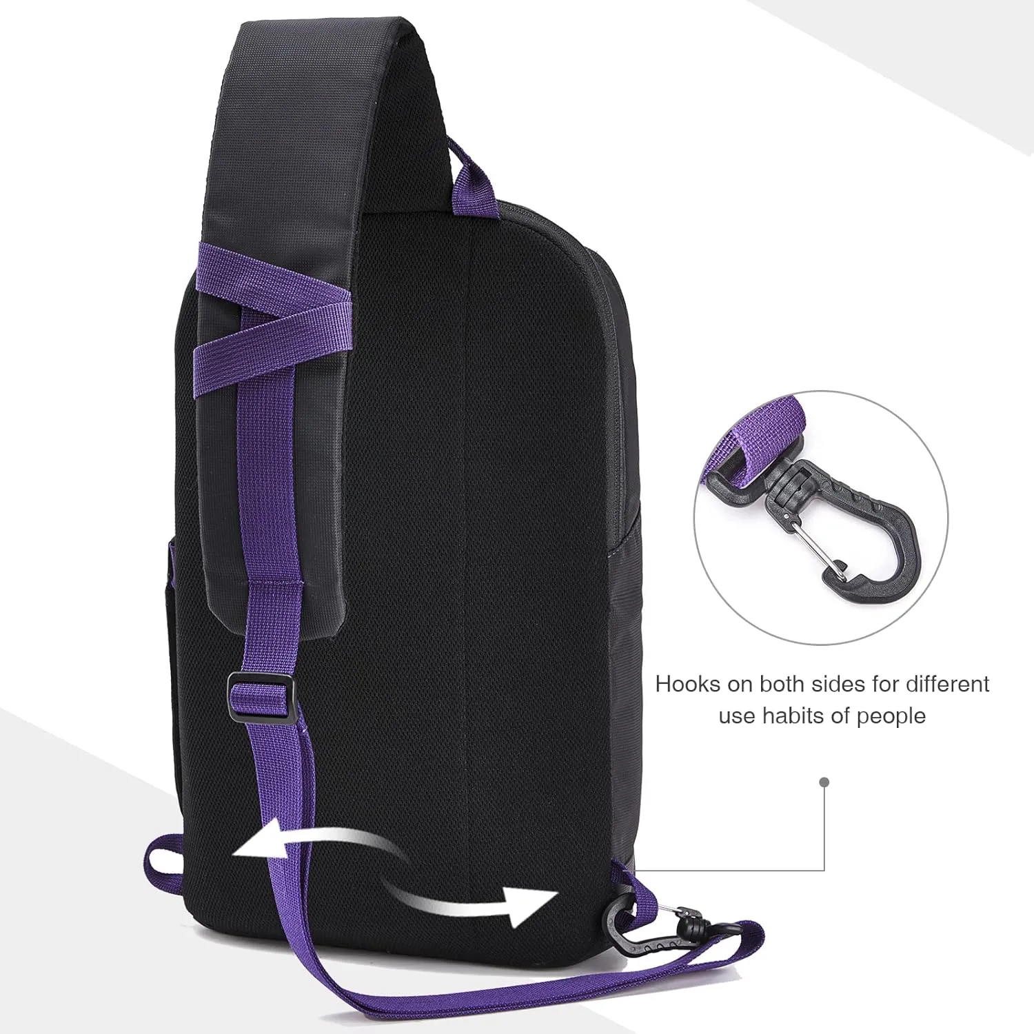 EVER ADVANCED Crossbody Sling Bag for Men Women Shoulder Bag, Small One Strap Backpack Lightweight Chest Bags for Travel, Hiking, Dog Walking, Cycling, Capacity 7L, Grey