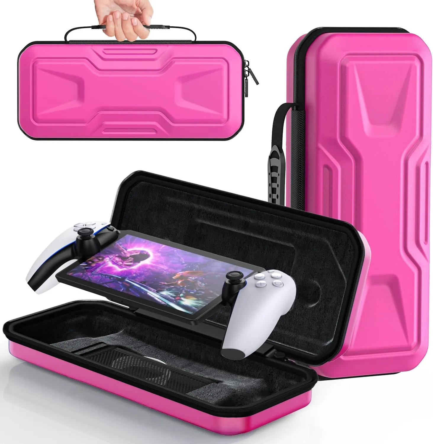FYOUNG Carrying Case for PlayStation Portal, Protective Hard Shell Portable Travel Carry Handbag Full Protective Case Accessories for PlayStation Portal Remote Player