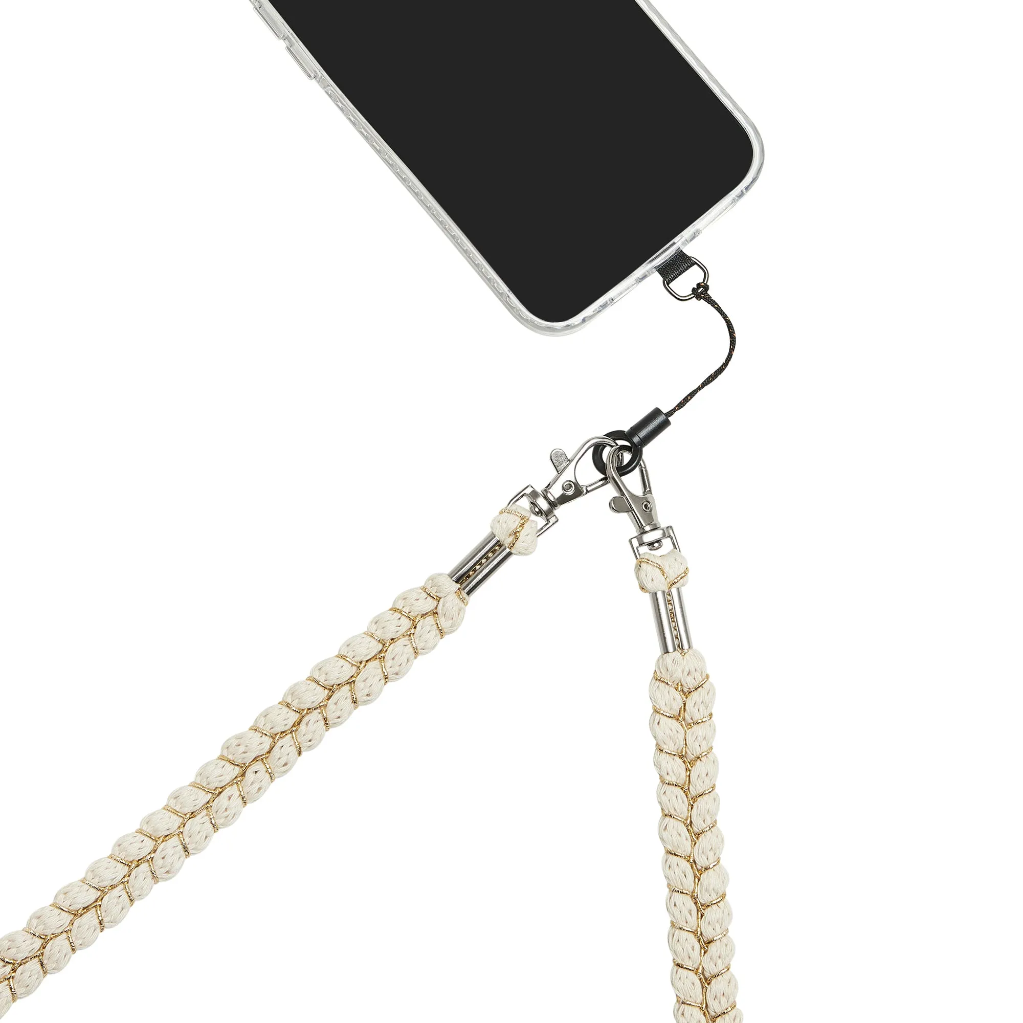 Gold Thread Knitted Cross-body Strap