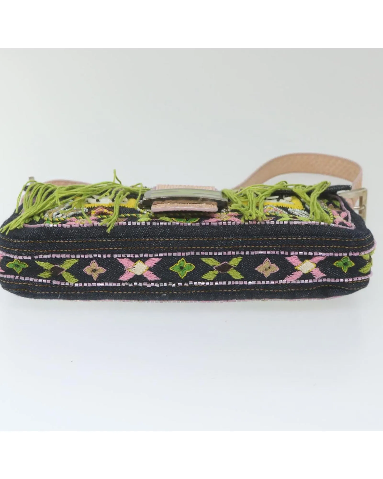 Navy Denim Shoulder Bag with Dust Bag and Made in Italy