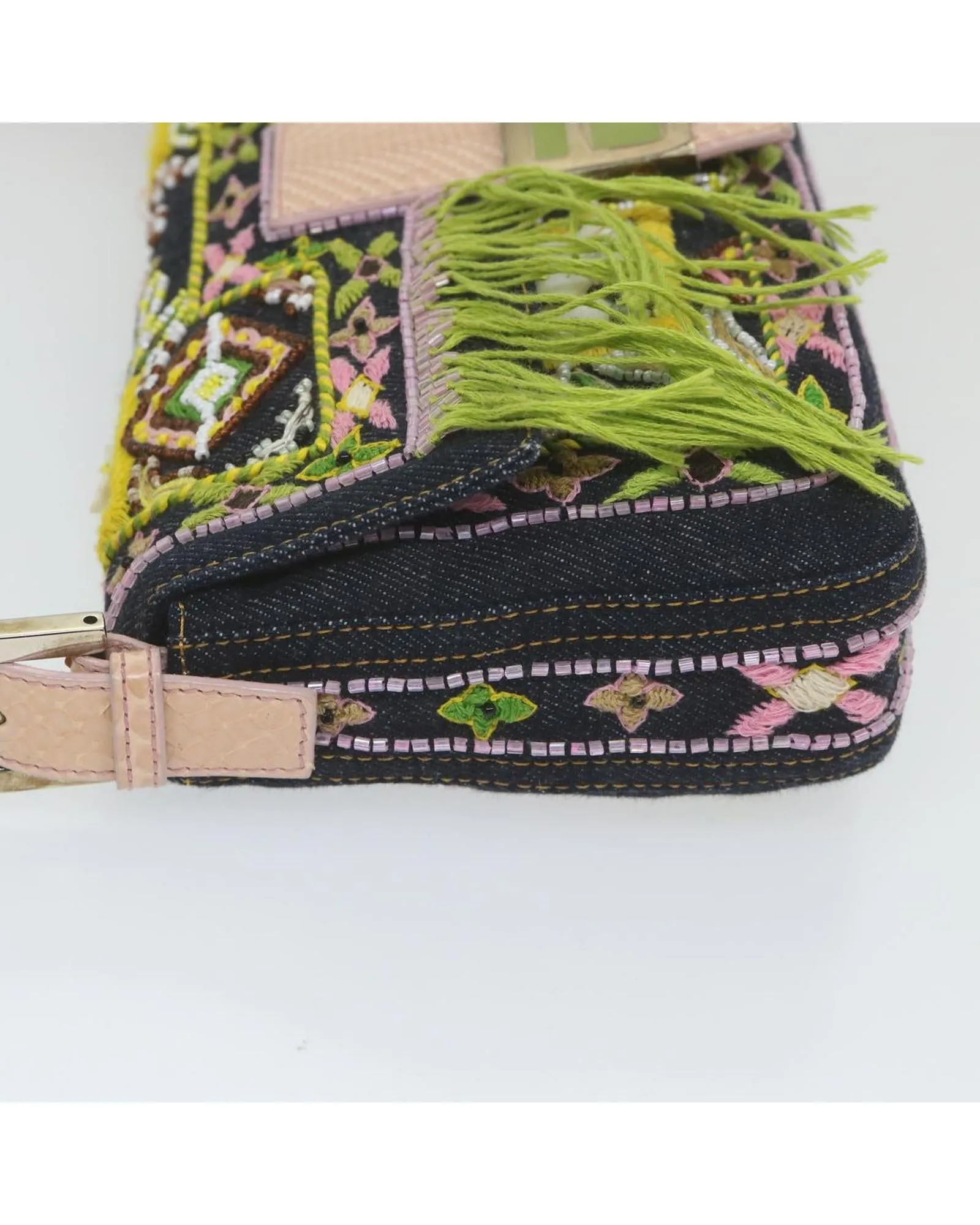 Navy Denim Shoulder Bag with Dust Bag and Made in Italy