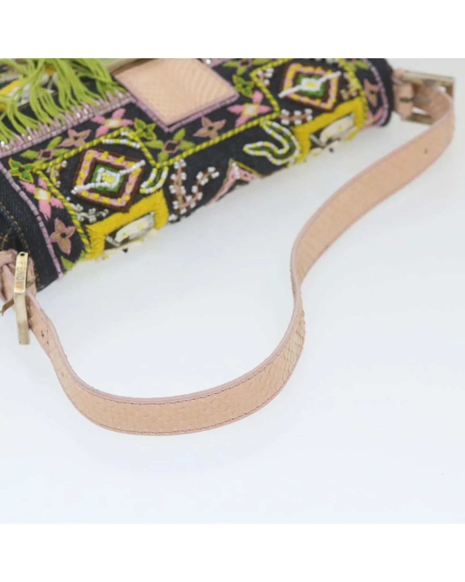 Navy Denim Shoulder Bag with Dust Bag and Made in Italy