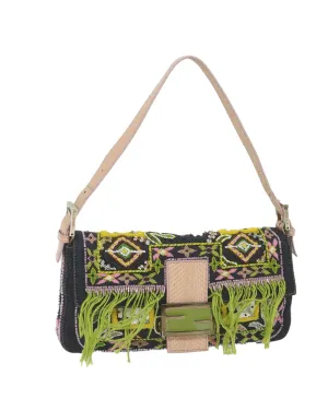 Navy Denim Shoulder Bag with Dust Bag and Made in Italy
