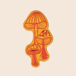 Orange Mushrooms Iron-On Patch