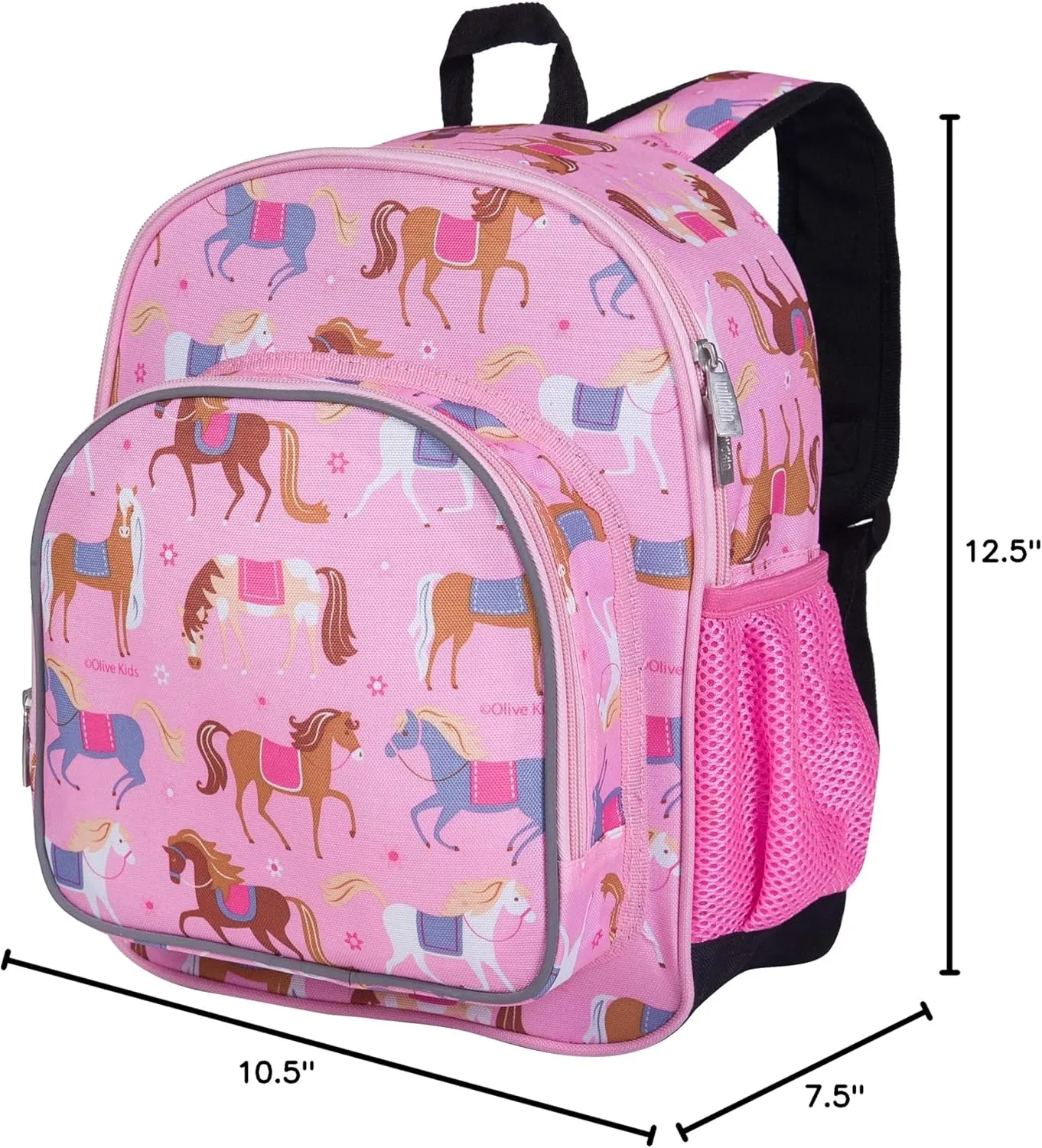 Wildkin 12-inch Kids Backpack  Padded, Adjustable, Ideal for Daycare & Travel (Horses)