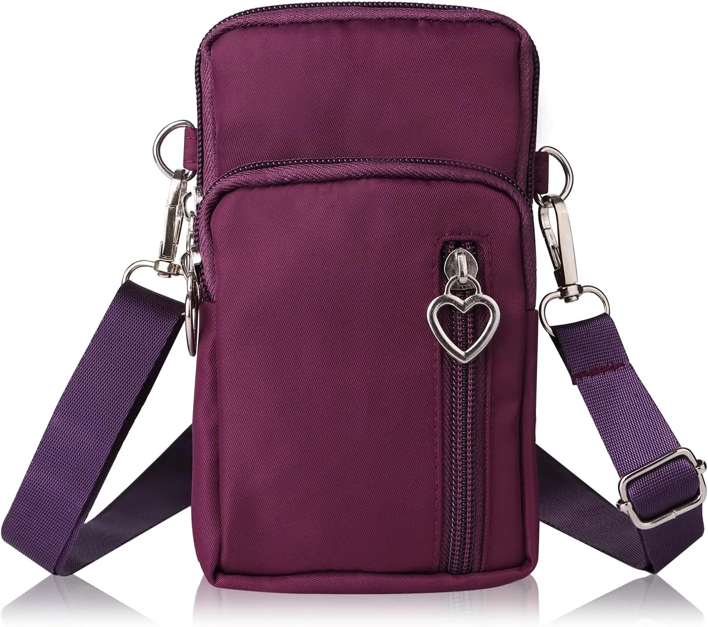 Women Cell Phone Purse Wristband Sport Armband Wallet Travel Crossbody Cell Phone Purse for Galaxy S10 Plus S9 Plus A50 A7 J7,OnePlus 6T,HTC U12 (Purple)